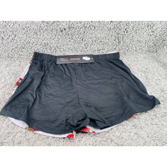 Santas Treasures 2pk Womens Sleep Boxer Shorts Gray Dogs & Black Size Medium - Picture 9 of 10